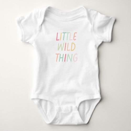 Little Wild Thing Cute Pastel Colorful Baby Bodysuit