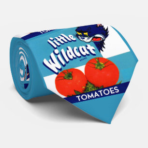 Little Wildcat tomato crate label print Neck Tie