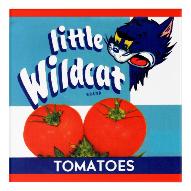 Little Wildcat tomatoes crate label Acrylic Print (Front)