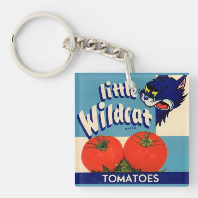 Little Wildcat tomatoes crate label Keychain (Front)