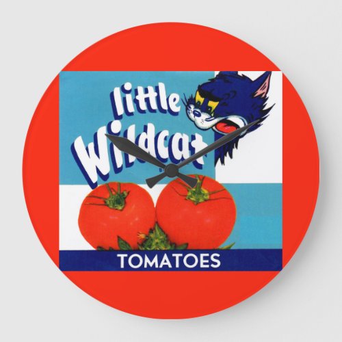 Little Wildcat tomatoes crate label Large Clock
