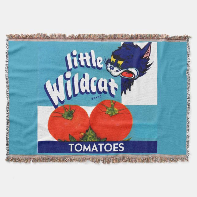 Little Wildcat tomatoes crate label Throw Blanket (Front)