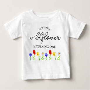 Little Wildflower 1st Birthday Baby T-Shirt