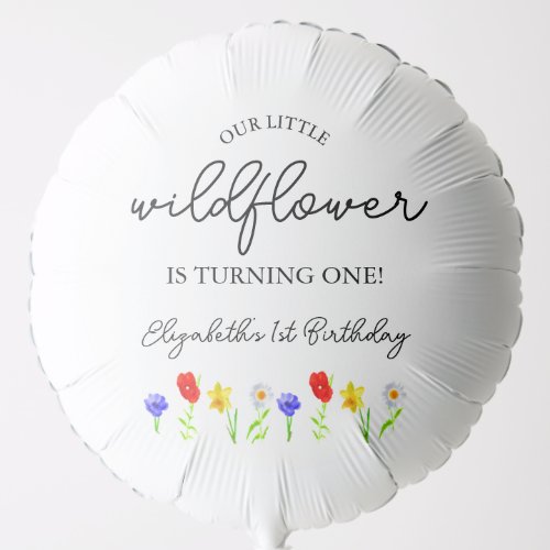 Little Wildflower 1st Birthday Balloon