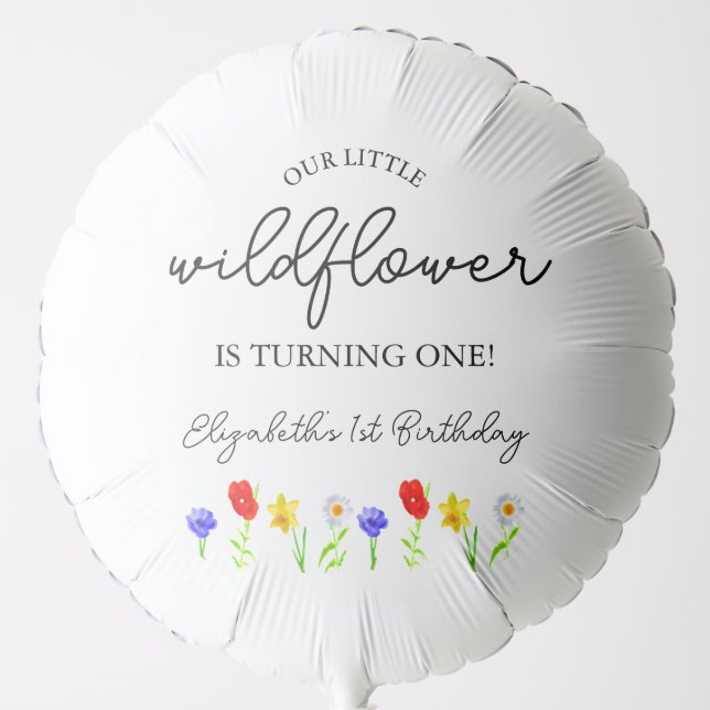 Little Wildflower 1st Birthday Balloon (Front)