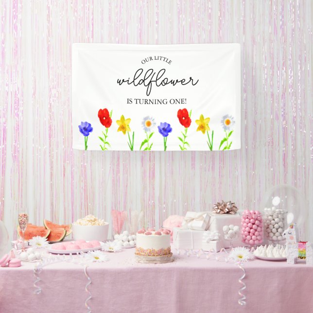 Little Wildflower 1st Birthday Banner (Party)
