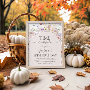 Little Wildflower 1st Birthday Capsule Sign