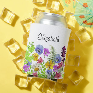 Little Wildflower 1st birthday custom name  Can Cooler
