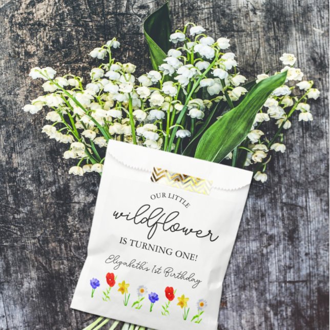 Little Wildflower 1st Birthday Favor Bag (Creator Uploaded)