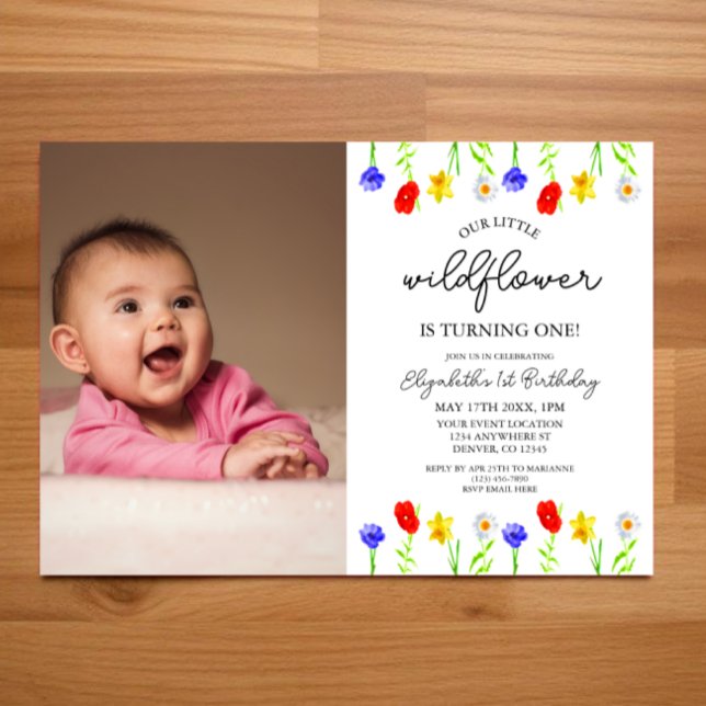Little Wildflower 1st Birthday Invitation (Creator Uploaded)