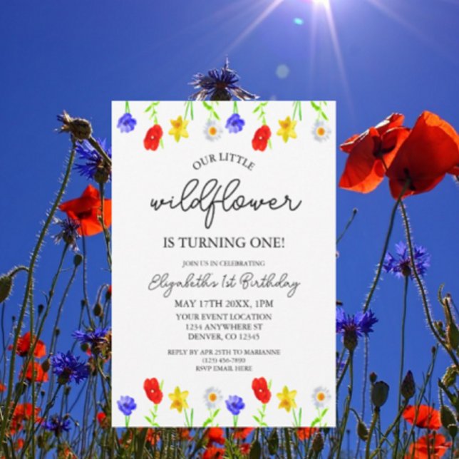 Little Wildflower 1st Birthday Invitation (Creator Uploaded)