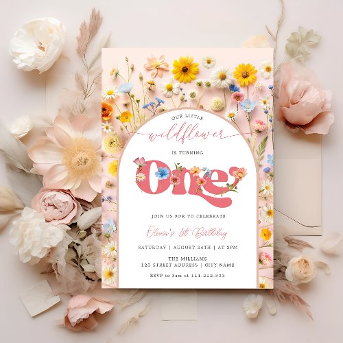 Little Wildflower 1st Birthday Invitation