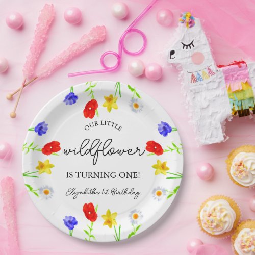 Little Wildflower 1st Birthday Paper Plates