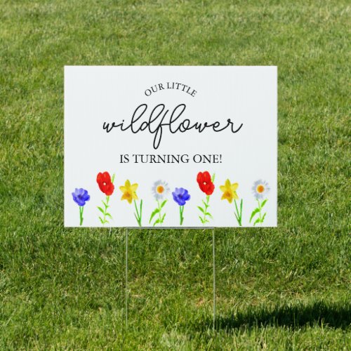 Little Wildflower 1st Birthday Sign