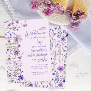 Little Wildflower 2nd Birthday Party Invitation