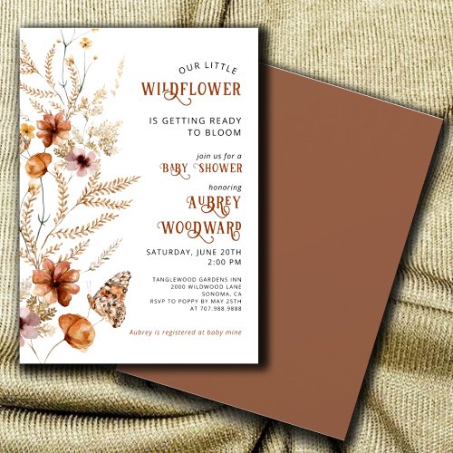 Little Wildflower Baby Bloom Baby Shower  Invitation