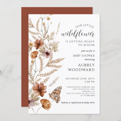 Little Wildflower Baby Bloom Baby Shower Invitation