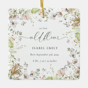 Little Wildflower Baby First Christmas Ceramic Ornament