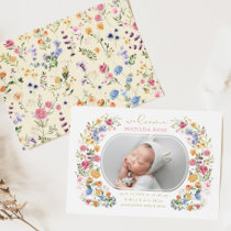 Little Wildflower Baby Girl Birth Announcement