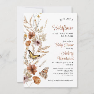Little Wildflower Baby In Bloom Baby Shower Invitation