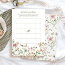 Little WildFlower Baby Shower Bingo Game Card