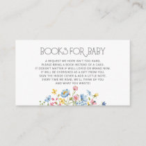 Little Wildflower Baby Shower Book Request Enclosure Card
