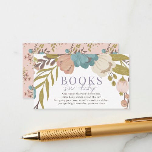 Little Wildflower Baby Shower Book Request Enclosure Card