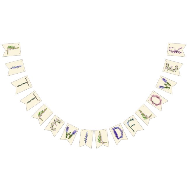 Little Wildflower Baby Shower  Bunting Flags (All)