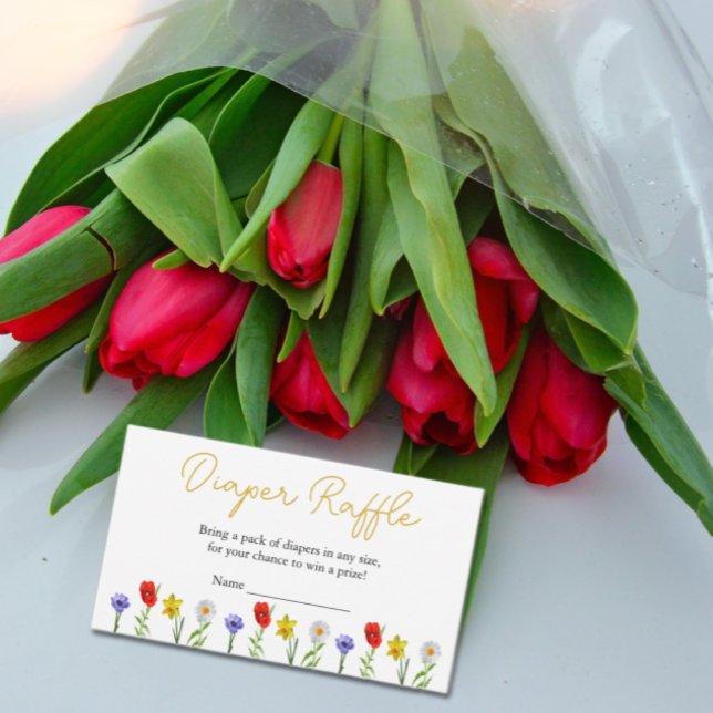 Little Wildflower Baby Shower Diaper Raffle Enclosure Card (Creator Uploaded)