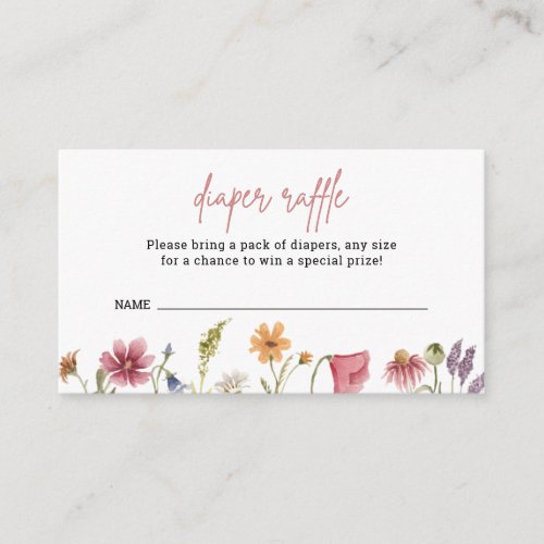 Little Wildflower Baby Shower Diaper Raffle Ticket