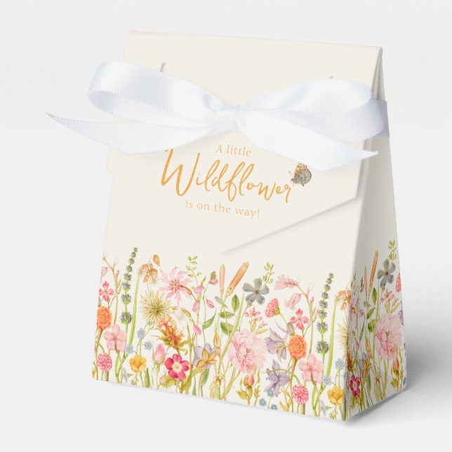 Little Wildflower  Baby Shower  Favor Box (Front Side)