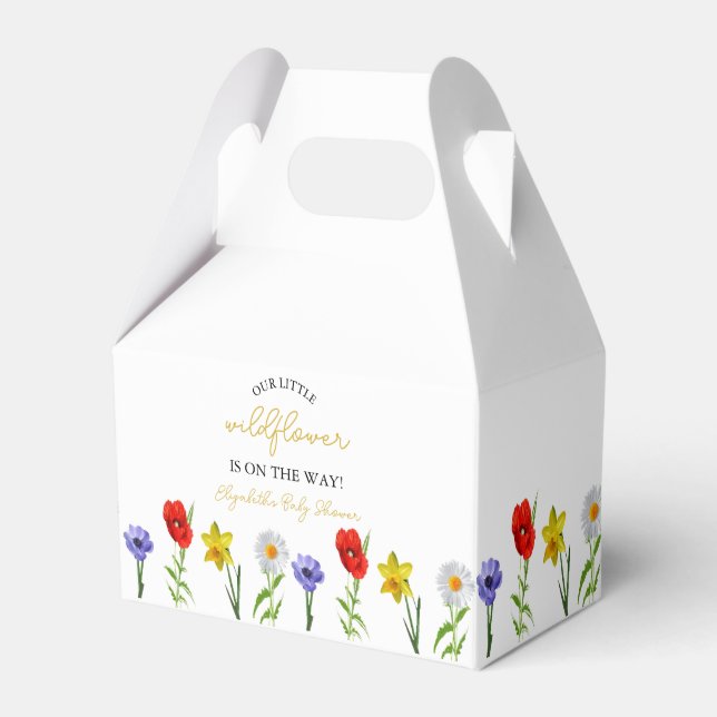 Little Wildflower Baby Shower Favor Boxes (Front Side)