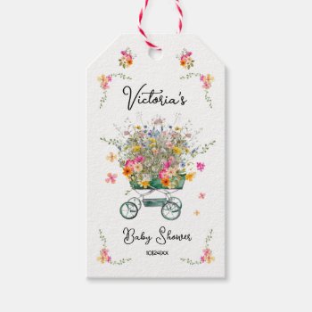 Little Wildflower Baby Shower Gift Tags by McBooboo at Zazzle