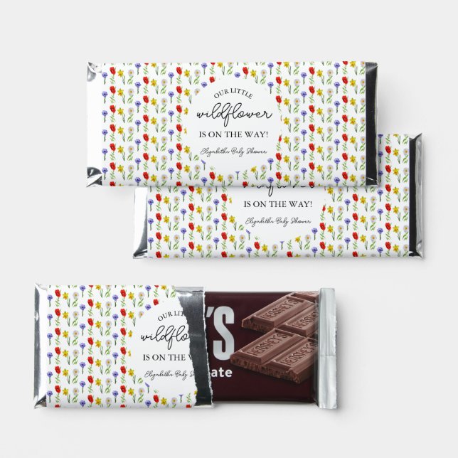 Little Wildflower Baby Shower Hershey Bar Favors (Front)