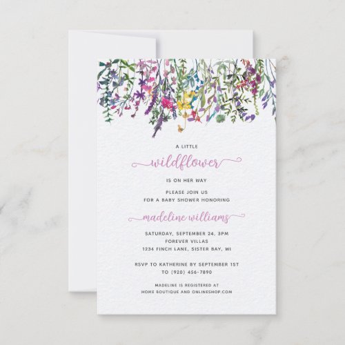 Little Wildflower Baby Shower Invitation