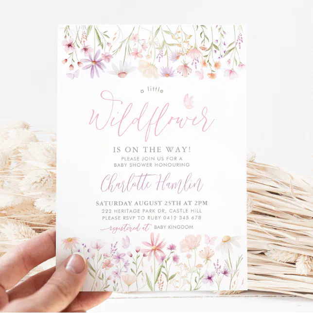 Little Wildflower Baby Shower Invitation | Zazzle