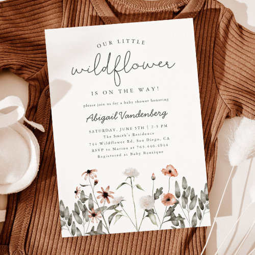 Little Wildflower Baby Shower Invitation