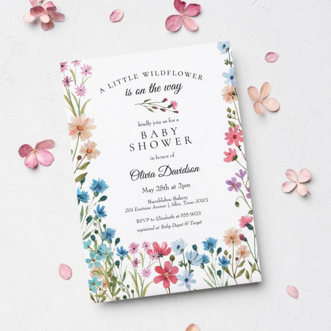 Little Wildflower Baby Shower Invitation