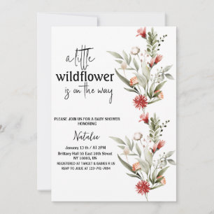 little wildflower baby shower invitations