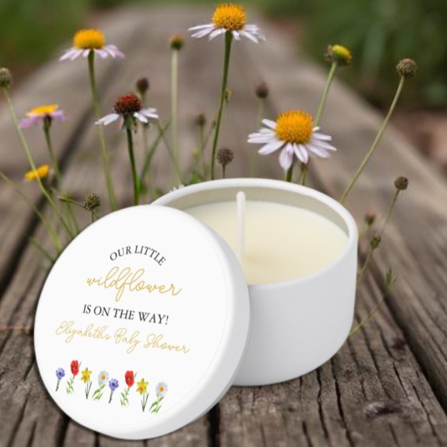 Little Wildflower Baby Shower Mini Candle Favors (Creator Uploaded)