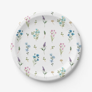 Little Wildflower Baby Shower Paper Plate