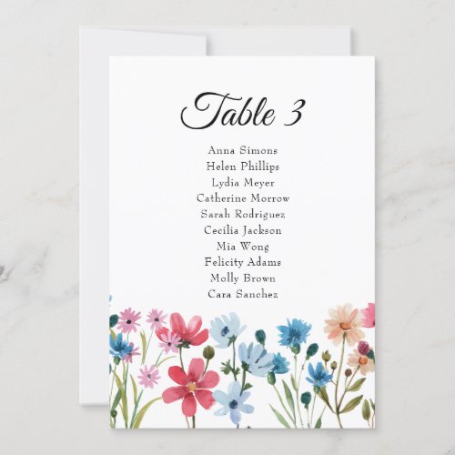 Little Wildflower Baby Shower Seating Chart Cards - Little Wildflower Baby Shower Seating Chart Cards