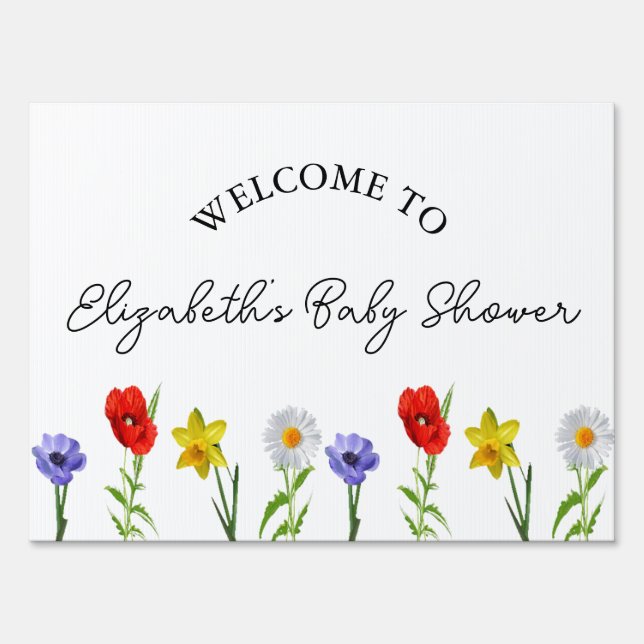 Little Wildflower Baby Shower Sign (Front)