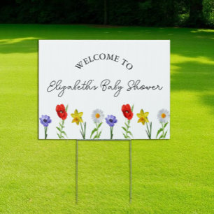 Little Wildflower Baby Shower Sign