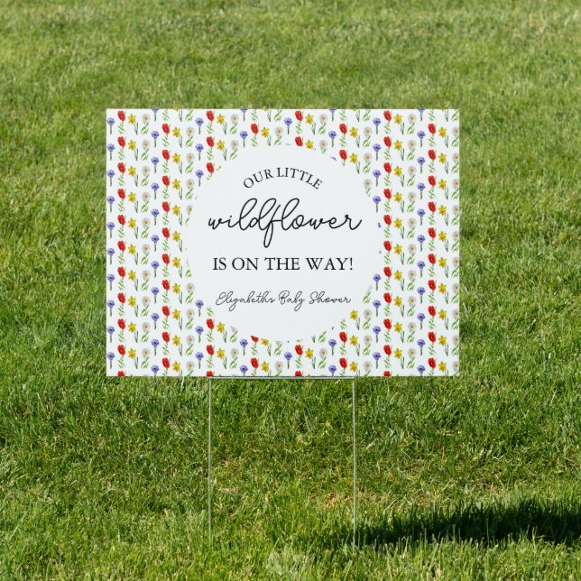 Little Wildflower Baby Shower Sign (Insitu)