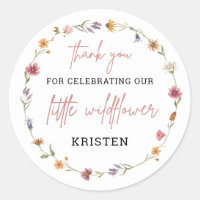 Little Wildflower Baby Shower Thank You Favor Classic Round Sticker