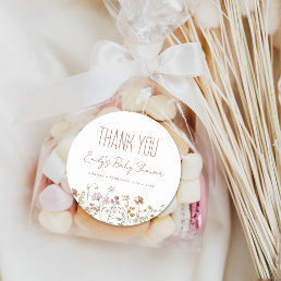 Little Wildflower Baby Shower Thank You Favor Classic Round Sticker