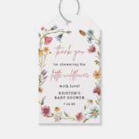 Little Wildflower Baby Shower Thank You Gift Tags