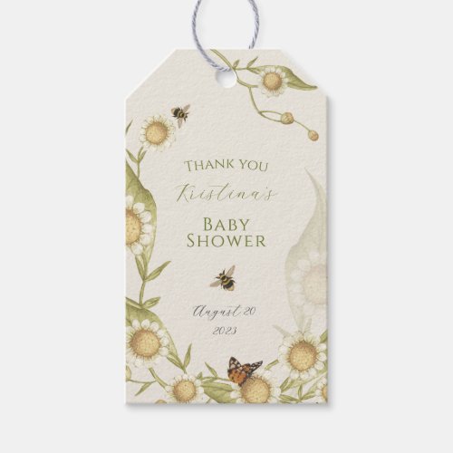 Little Wildflower Baby Shower Thank you Gift Tags