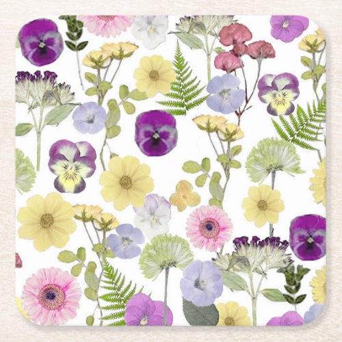 Little Wildflower baby shower theme paper coaster